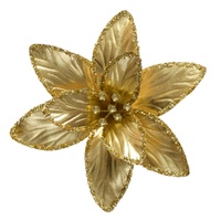 Gold Poisettia w. Glitter Edge