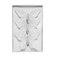 White Butterflies w. Pearls Pack of 3