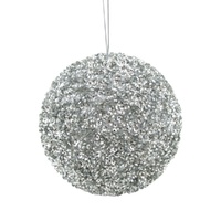 Silver Sequin Hanging Ball 18cm