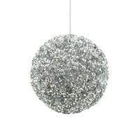Silver Sequin Hanging Ball 15cm