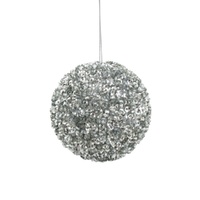 Silver Sequin Hanging Ball 13cm