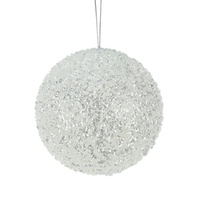 White Sequin Hanging Ball 18cm