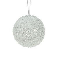 White Sequin Hanging Ball 15cm