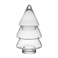 Ribbed Glass Lidded Tree Jar 29cm