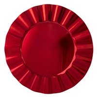 Waved Edge Charger Plate Red 33cm