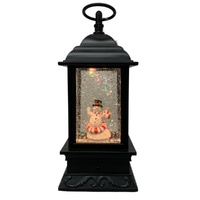 LED Snowman w. Scarf Lantern 30cm