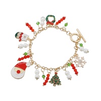 Christmas Charm Bracelet Gold 10cm
