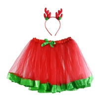 Red & Green Festive Tutu & Headband Set Adult 