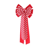 Double Bow Flocked Candy Stripe 70cm