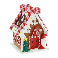 Candycane Roof Gingerbread House 14cm