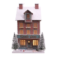 LED Snowy Victorian Candy Shop 27cm