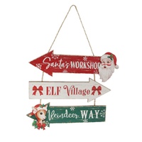 Christmas Hanging Signpost 36cm