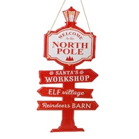 Reindeers Barn Metal Hanging Sign 40cm