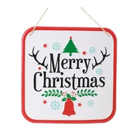 Hanging Metal Merry Christmas Sign 30cm