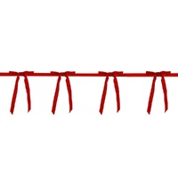 Red Velvet Ribbon Bow Garland 240cm