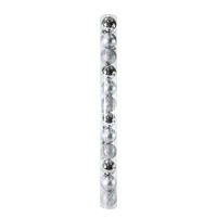 Traditional Bauble 12pk Silver 6cm
