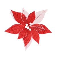 Red Peppermint Poinsettia Clip 26cm