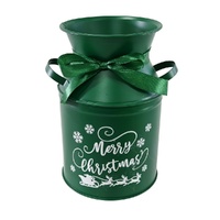 Metal Milk Can Green 18cm