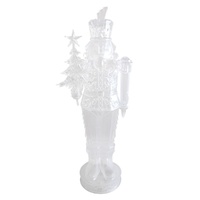 LED Frosted Nutcracker w. Tree 45cm