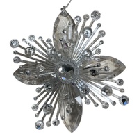 Acrylic Hanging Poinsettia Rounded 12cm