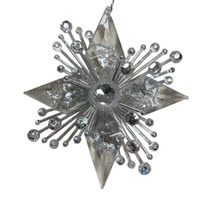Acrylic Hanging Poinsettia Pointed 12cm