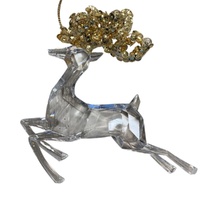 Acrylic Reindeer Leaping Gold 13cm