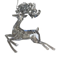 Acrylic Reindeer Leaping Silver 13cm
