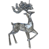 Acrylic Reindeer Standing Silver 13cm