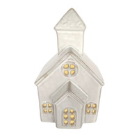 LED Ceramic Tealight Church 20cm