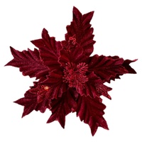 Burgundy Jagged Edge Poinsettia 30cm