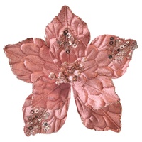 Pink Crinkle Cut Poinsettia 25cm