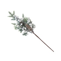 White Berry Pick w. Pinecones 48cm
