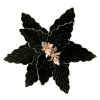 Sage Poinsettia w. Gold Edge Clip 30cm