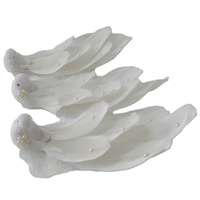 White Bird w. Pearls Clip 19cm 1pc