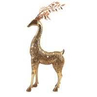 Resin Gold Leaf Reindeer Standing 37cm