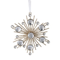 Jewelled Champagne Hanging Flake 15cm