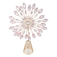 Jewelled Pink Starburst Tree Topper 29cm
