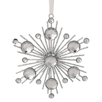 Jewelled Silver Hanging Flake 15cm
