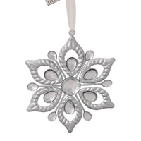 Jewelled Silver Hanging Star 15cm