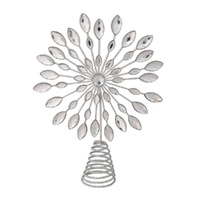Jewelled Silver Starburst Tree Topper 29cm