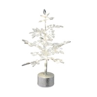 LED Jewelled Silver Rotating Tree 38cm