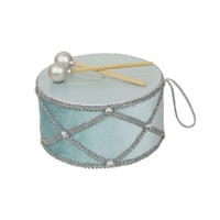 Pale Blue Velvet Drums 20cm