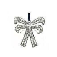 Crystal Silver Hanging Bow 10cm