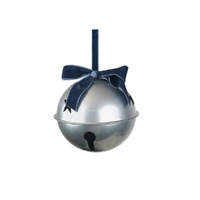 Silver Bell w. Navy Bow 14cm