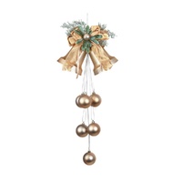 Champagne Bells w. Hanging Baubles 50cm