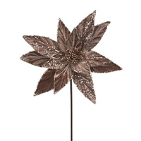 Mocha Velvet Poinsettia 29cm