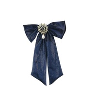 Navy Bow w. Jewelled Centre 27cm