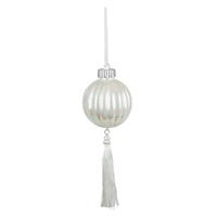 Iridescent White Bauble Round 23cm
