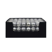 Silver Shatterproof Baubles 8pk 6cm