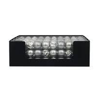 Silver Shatterproof Baubles 10pk 5cm